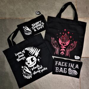 Tote Bags by Beams and Bobbins Eco-Friendly Alternative Gothic Jewellery, Clothing, Accessories and Homewares