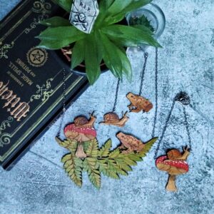 Froggy, Fern, Funghi and Friend collection by Beams and Bobbins Eco-Friendly Alternative Gothic Jewellery, Clothing, Accessories and Homewares
