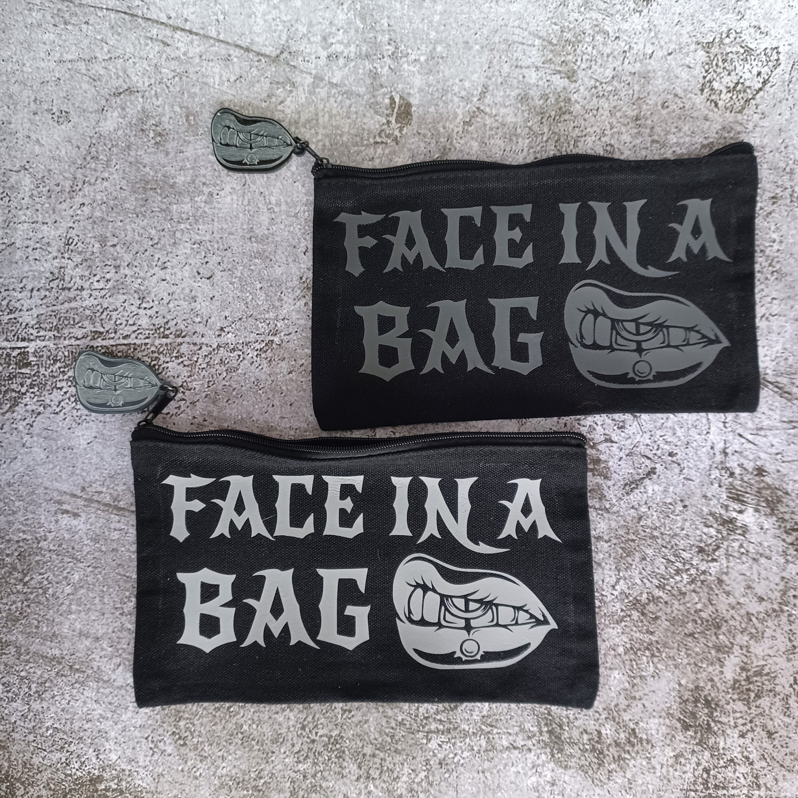 Face in a Bag make-up bag by Beams and Bobbins Eco-Friendly Alternative Gothic Jewellery, Clothing, Accessories and Homewares