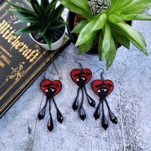 Crying your Heart Out Necklace/Earrings by Beams and Bobbins Gothic Alternative Jewellery, Accessories and Homewares in the UK