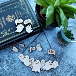 Little Spooks cute ghost Collection by Beams and Bobbins Eco-Friendly Alternative Gothic Jewellery, Clothing, Accessories and Homewares