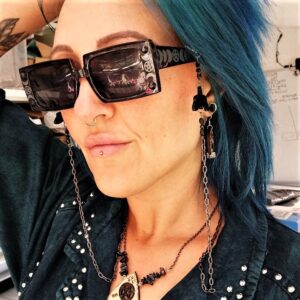 Pentagram Moon Sunglasses by Beams and Bobbins Gothic Alternative Jewellery, Accessories and Homewares in the UK